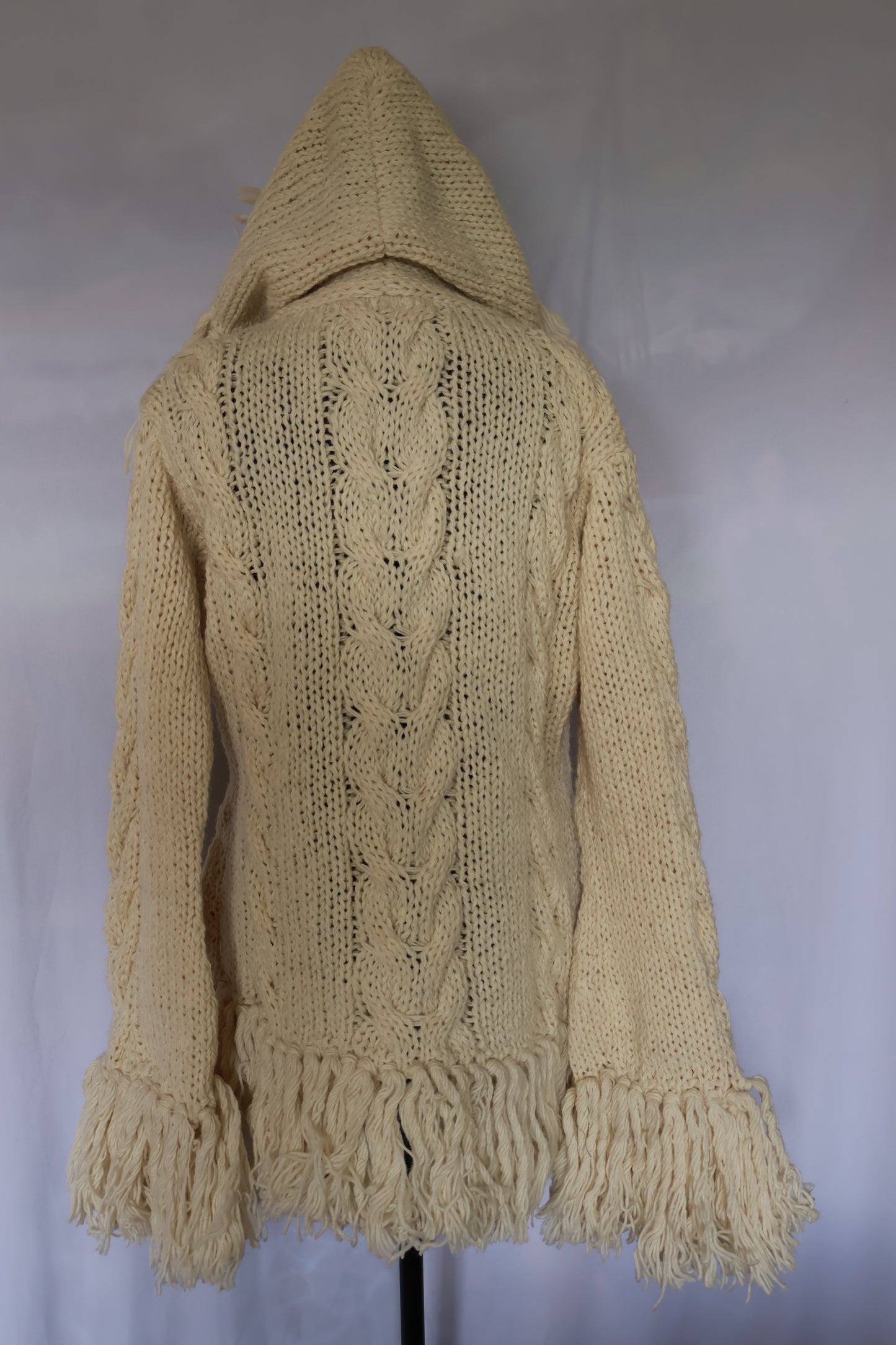 Chunky Knit Cardigan with Fringe