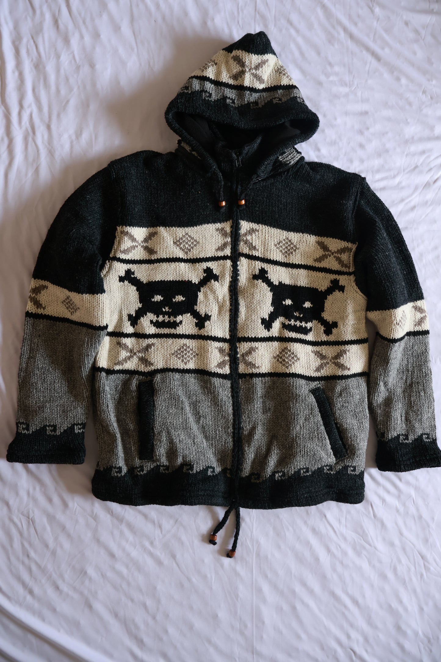 Wool Fleece Lined Jacket - Skull