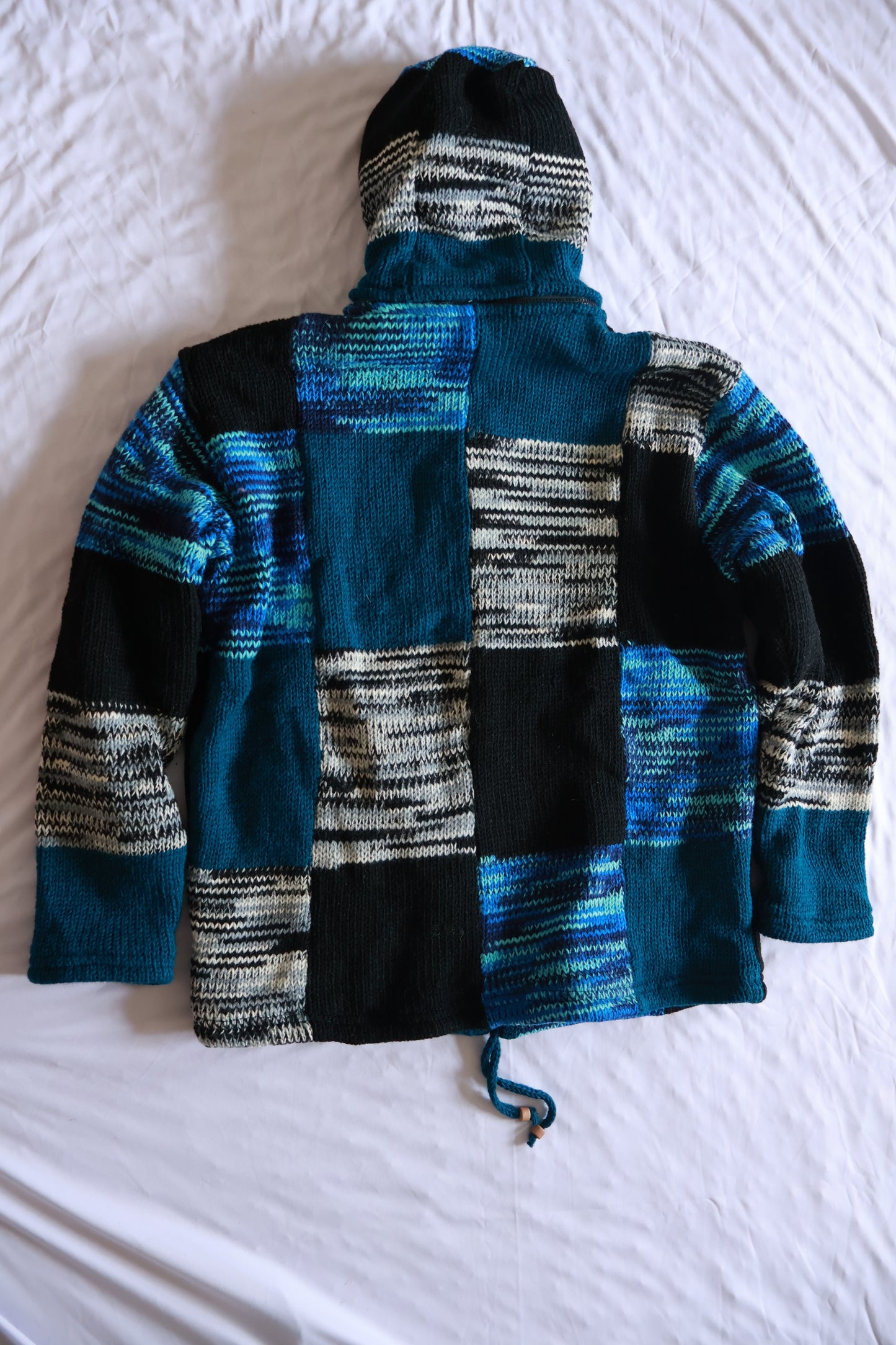 Wool Fleece Lined Jacket - Patchwork Blue