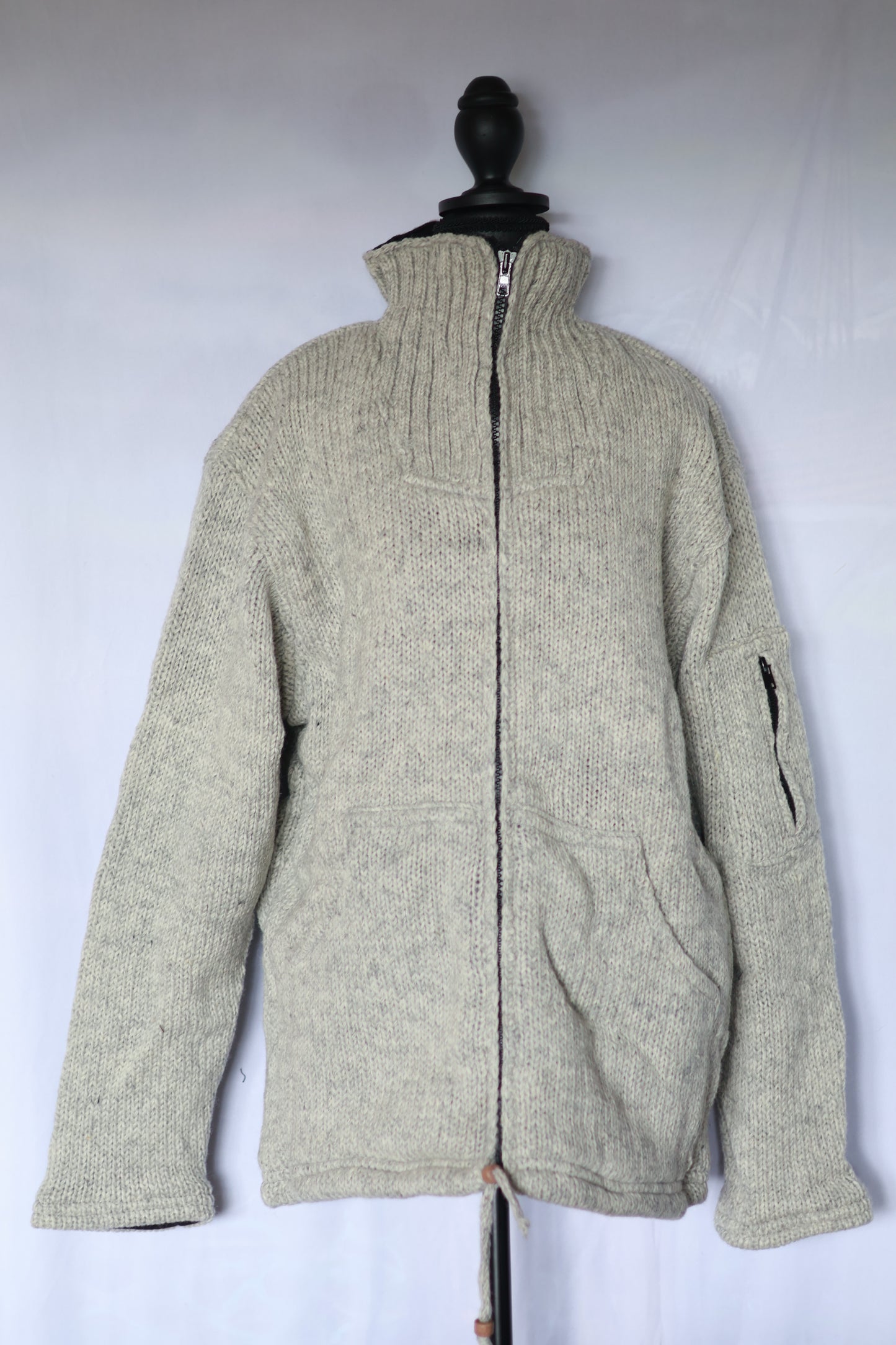 Wool Fleece Lined Jacket - Mock Neck