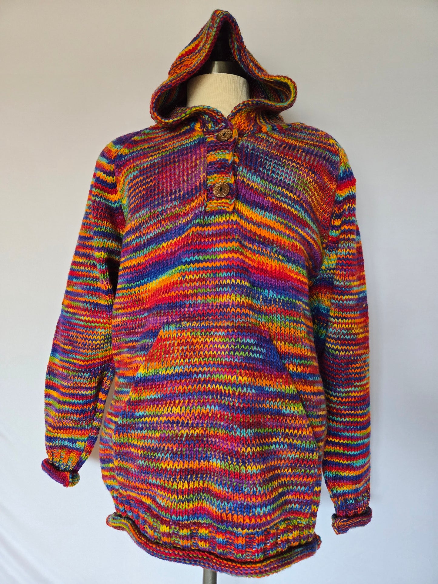 Wool Hoodie - Tie Dye Stripes