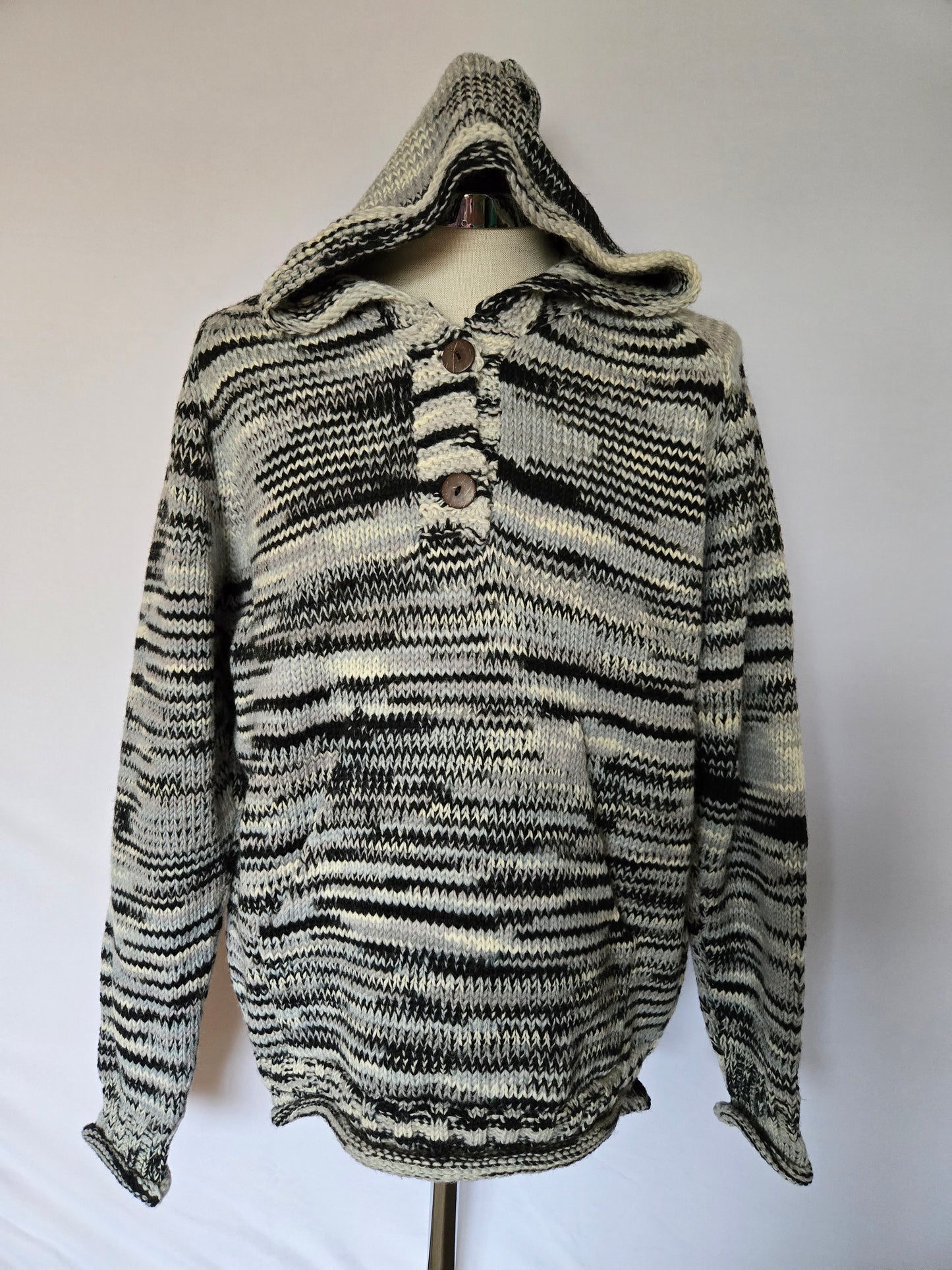 Wool Hoodie - Tie Dye Stripes