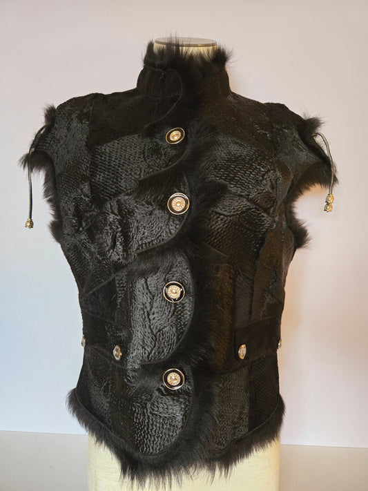 Ember Leather & Fur Accent Vest