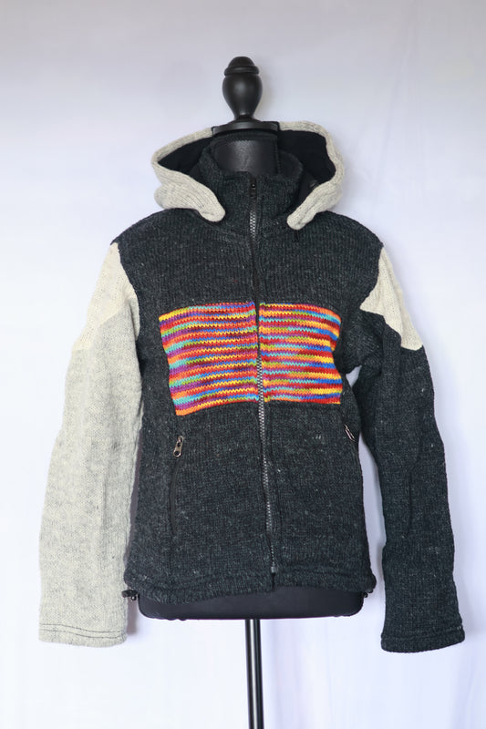 Wool Fleece Lined Jacket - Rainbow Stripe Patch