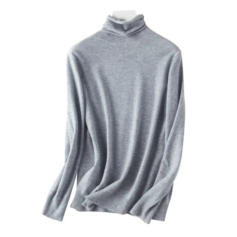 Turtleneck Slim-Fit Women's Sweater – Korean Knit Pullover Jumper