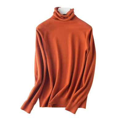 Turtleneck Slim-Fit Women's Sweater – Korean Knit Pullover Jumper