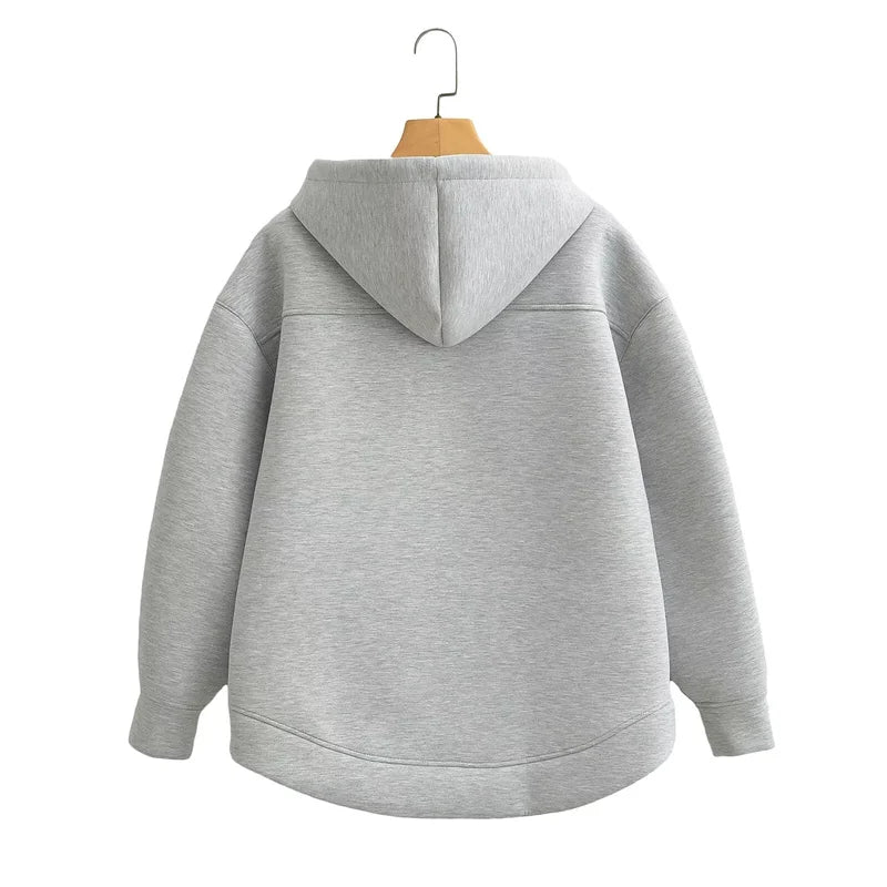 Oversized Zip-Up Hoodie – Women's Unisex High Street Outerwear