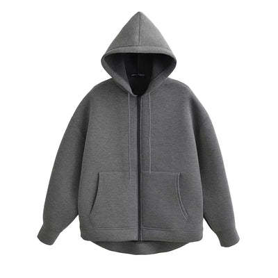 Oversized Zip-Up Hoodie – Women's Unisex High Street Outerwear