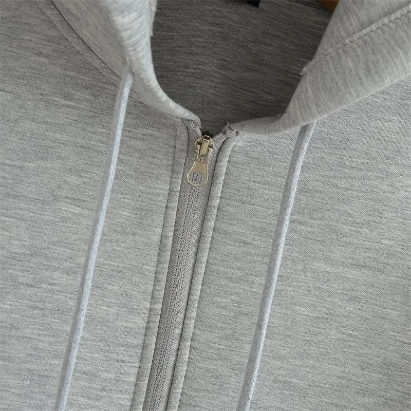 Oversized Zip-Up Hoodie – Women's Unisex High Street Outerwear