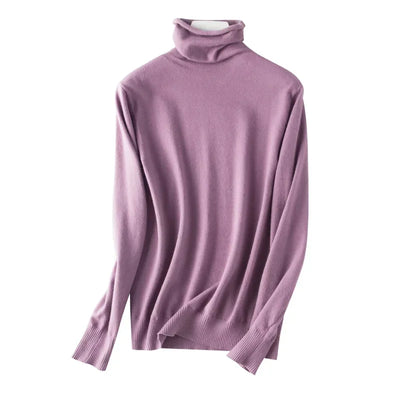 Turtleneck Slim-Fit Women's Sweater – Korean Knit Pullover Jumper