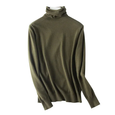 Turtleneck Slim-Fit Women's Sweater – Korean Knit Pullover Jumper