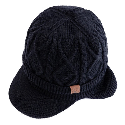 Unisex Fur-Lined Earflap Beanie – Thick Ski Knit Hat