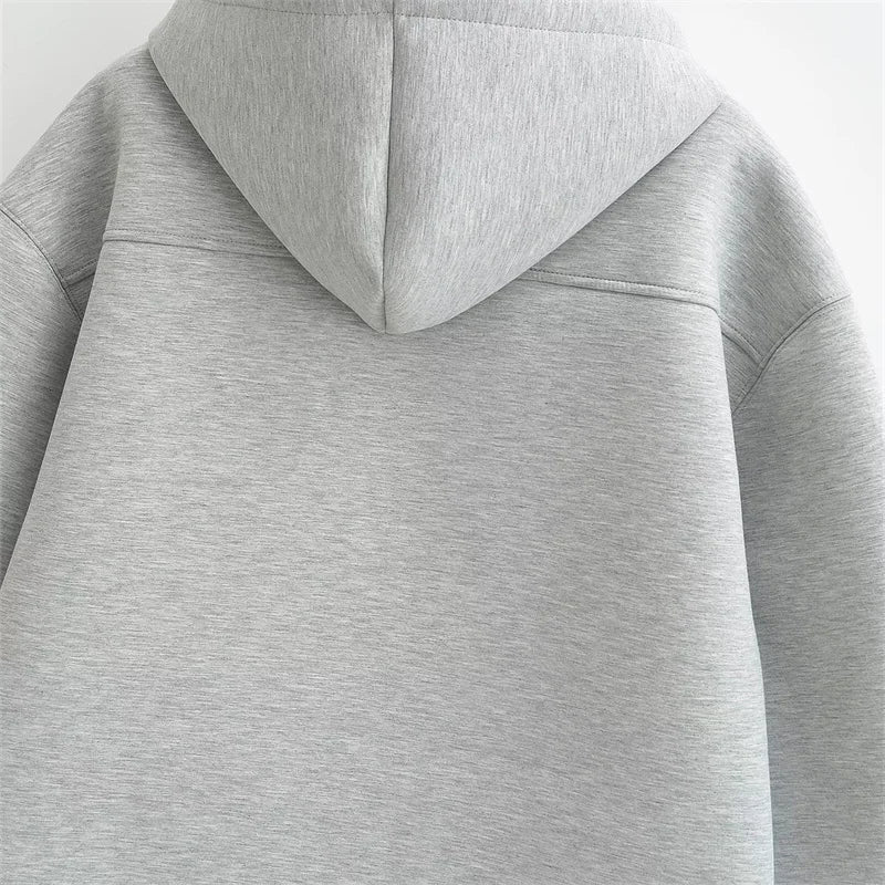 Oversized Zip-Up Hoodie – Women's Unisex High Street Outerwear