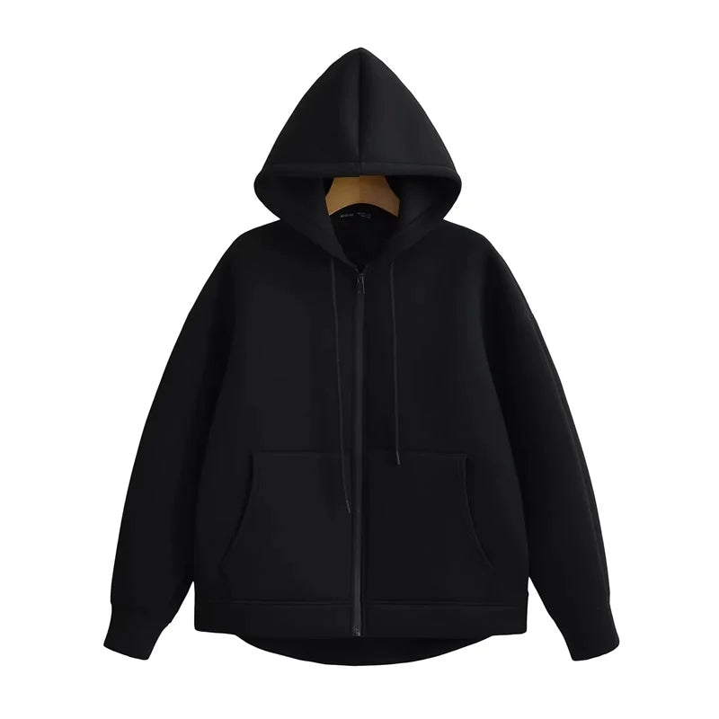 Oversized Zip-Up Hoodie – Women's Unisex High Street Outerwear
