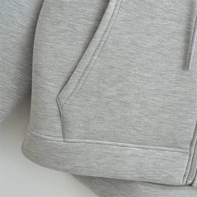 Oversized Zip-Up Hoodie – Women's Unisex High Street Outerwear