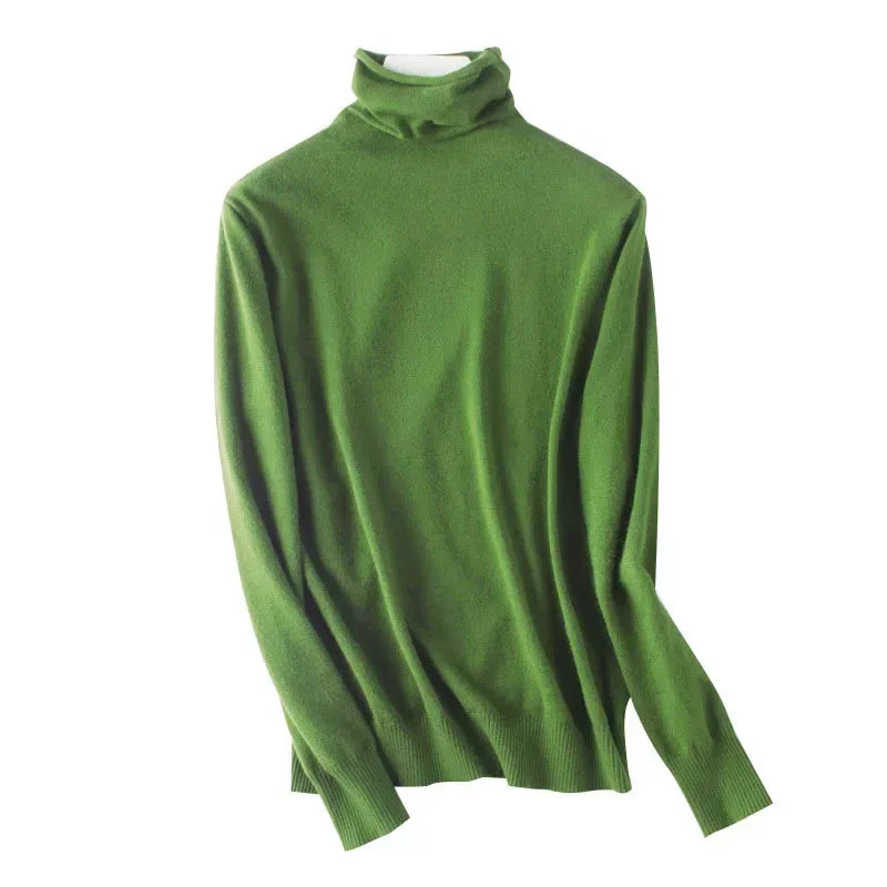 Turtleneck Slim-Fit Women's Sweater – Korean Knit Pullover Jumper
