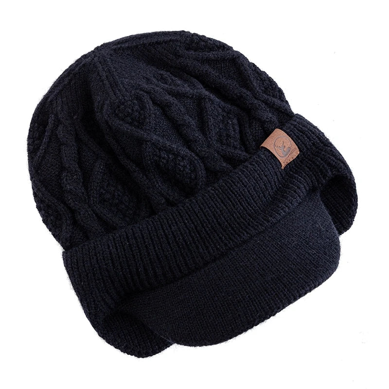 Unisex Fur-Lined Earflap Beanie – Thick Ski Knit Hat