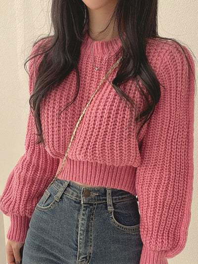 Loose Vintage Harajuku Lantern Sleeve Women's Sweater – Korean Knitwear