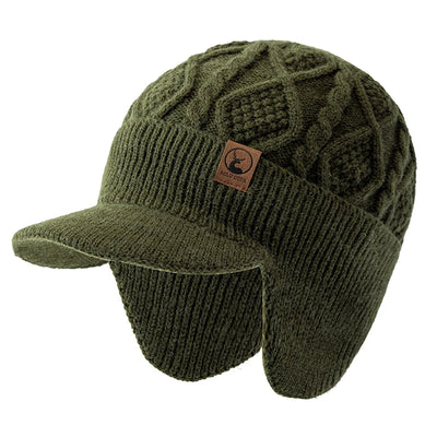 Unisex Fur-Lined Earflap Beanie – Thick Ski Knit Hat